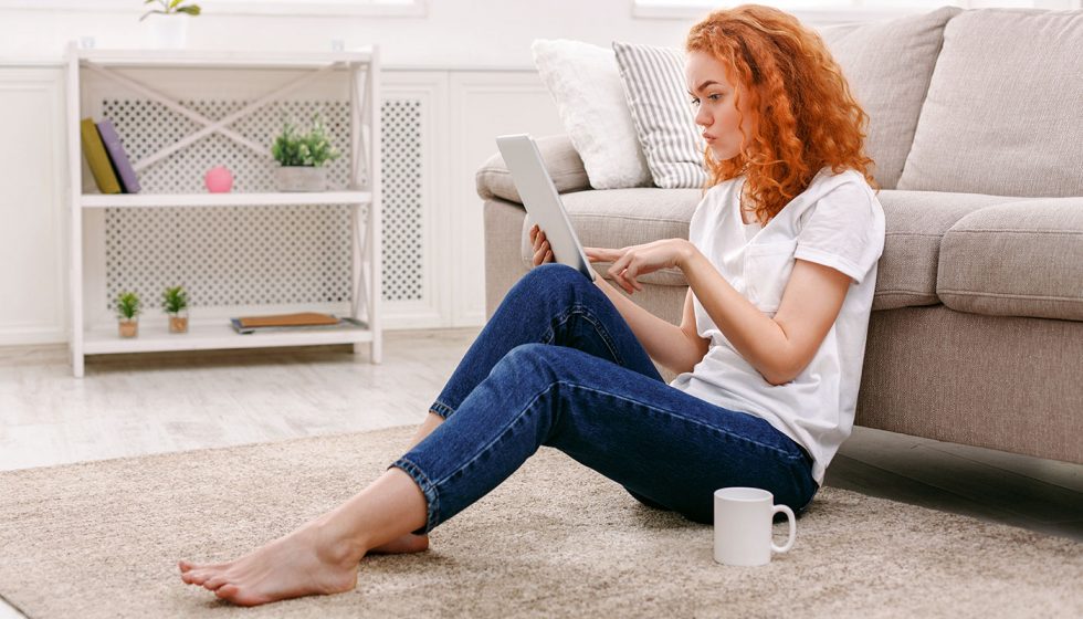 Woman relaxing at home